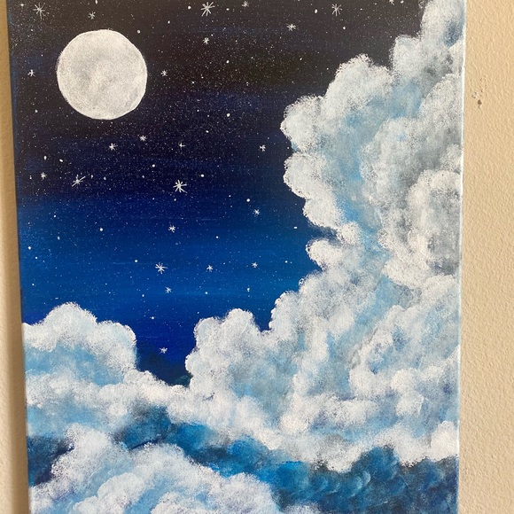 Moonlight cloud painting
